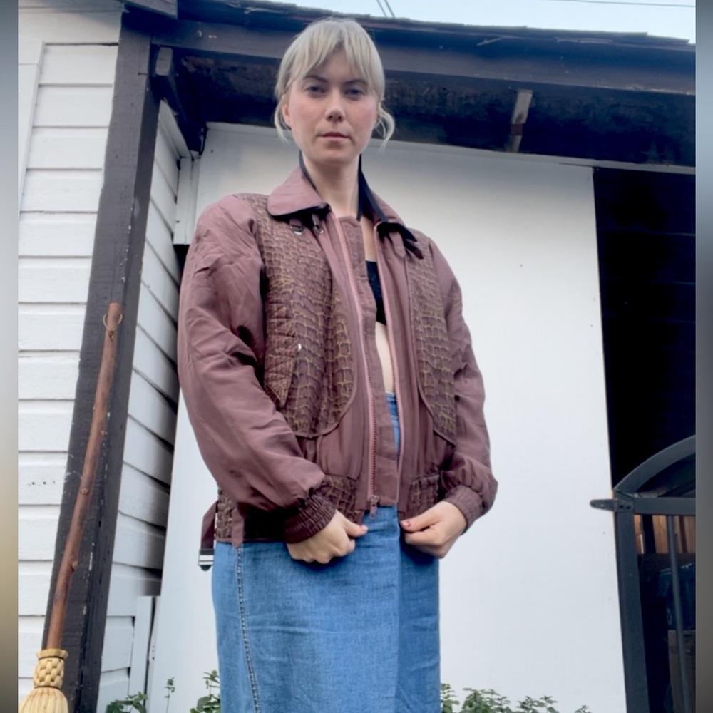 100% silk bomber jacket